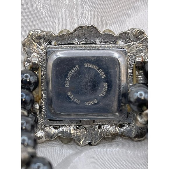 Quartz Rhinestone Encrusted and Beaded Wristband Bracelet Style Watch - Picture 5 of 10